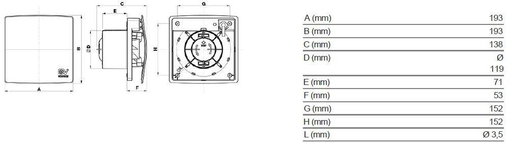Vortice Настенный осевой центробежный вентилятор Punto evo flexo 11334 - Вид №4