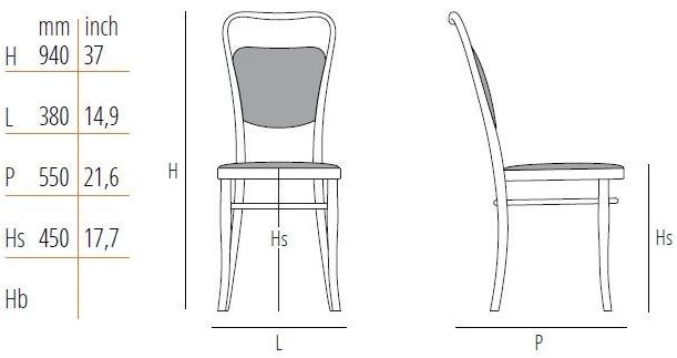 Wiener GTV Design Стул из бука с обивкой Vienna 144 sun-id-1377957 - Вид №2
