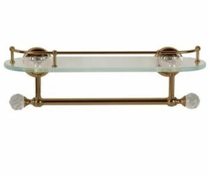 Полка MIGLIORE Amerida ML.AMR-60.429.BR с галереей, L36 cv с полотенцедержателм Swarovski, бронза