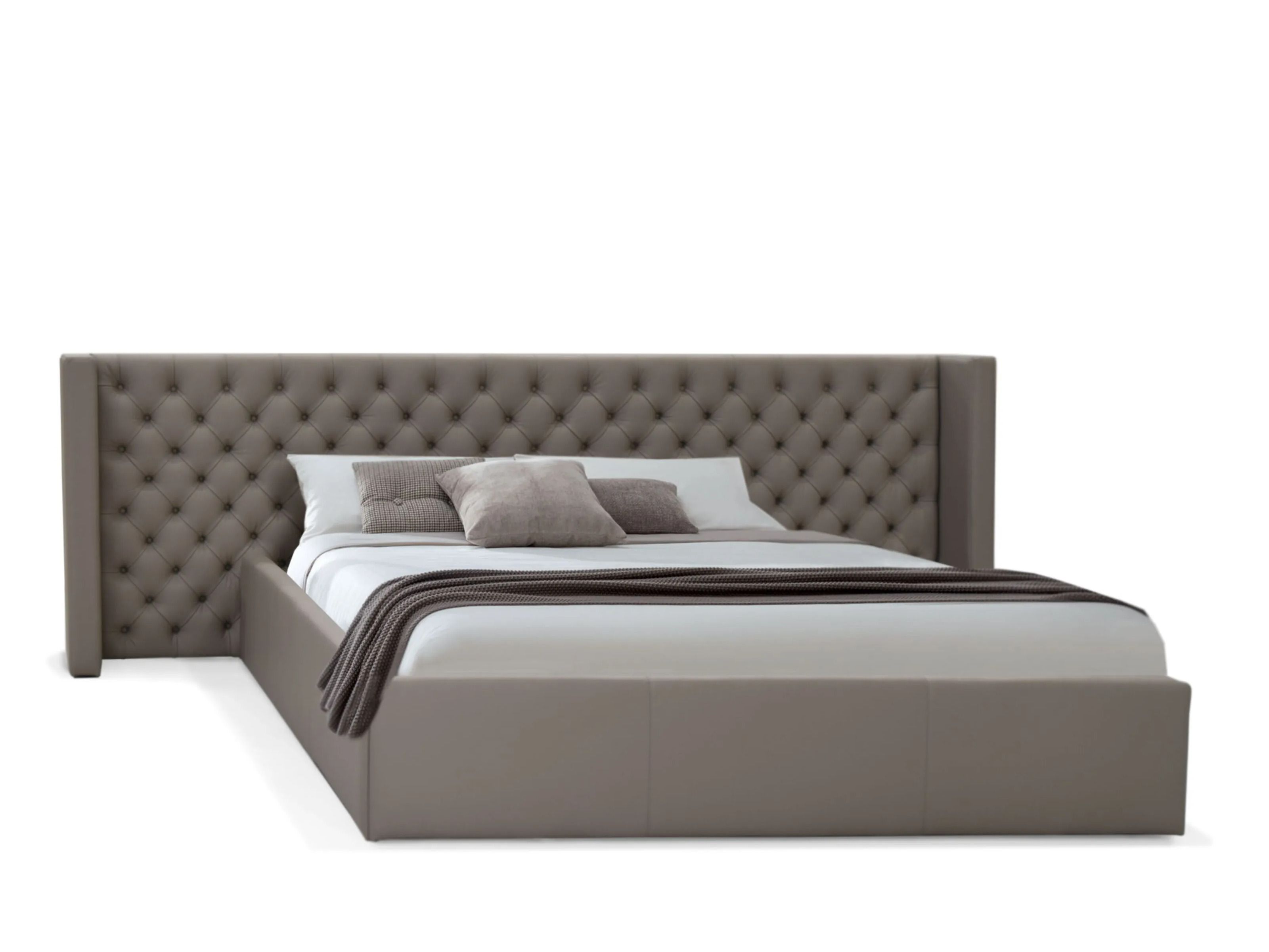 Двуспальная мягкая кровать с капитонным изголовьем ABLE ASHER ARCH-00106130 - Вид №2