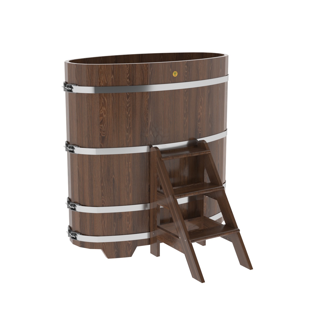 1270 Купель овальная из дуба 0,69х1,31х1,4 морёная Alyarus 