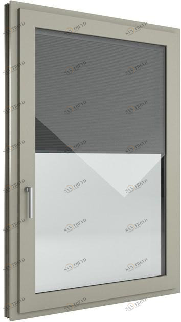FINSTRAL Безопасное оконное окно из алюминия и ПВХ со встроенными жалюзи Fin-window sun-id-1465618