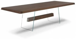 Natuzzi Прямоугольный стол из дерева и стекла Phantom