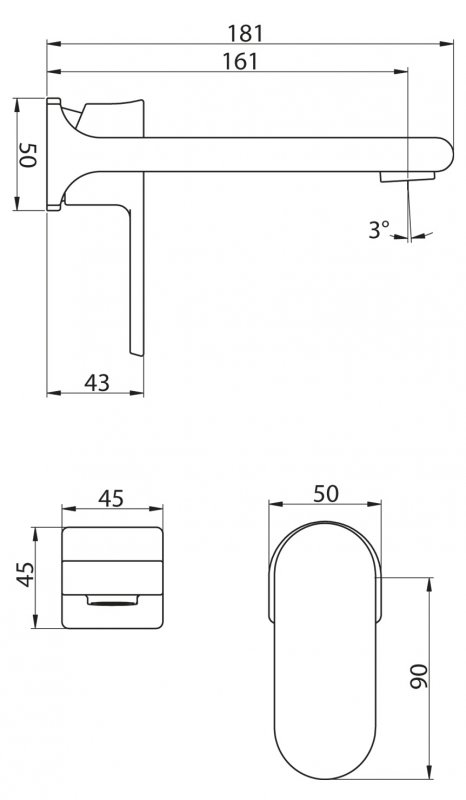 Встраиваемый смеситель для раковины TERRA TER-BLM-CRM BELBAGNO - Вид №1