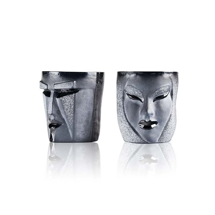 42023 Набор стаканов из чёрного хрусталя "Кубик и Электра", Объём 280 мл., Высота – 85 мм. Maleras 