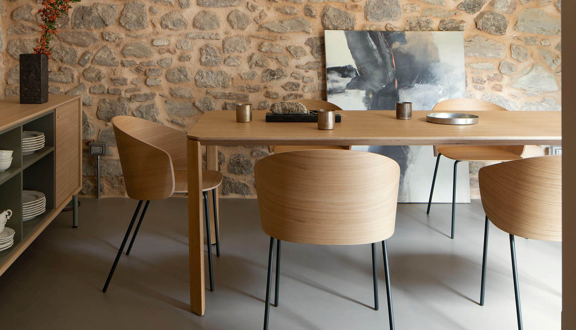 Стальной и деревянный стул с подлокотниками True Design Не деревянная ARCH-00129580 - Вид №2