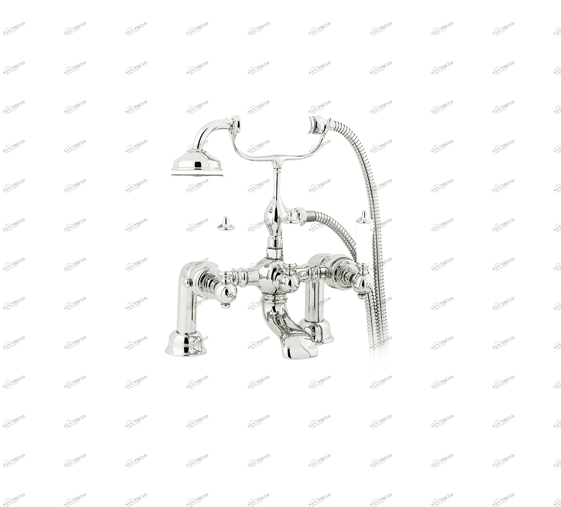 Gentry Home Смеситель для раковины мостик на 2 отверстия 200мм Berkeley Nickel GH100238 