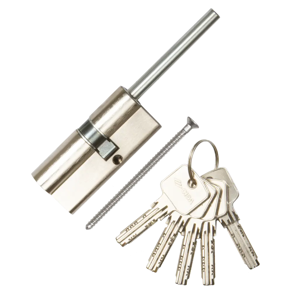 Цилиндр Cisa Astral OА317-90.12, 45x10x25 мм, ключ/шток, цвет никель, без вертушки STLM-2014654 - Вид №1