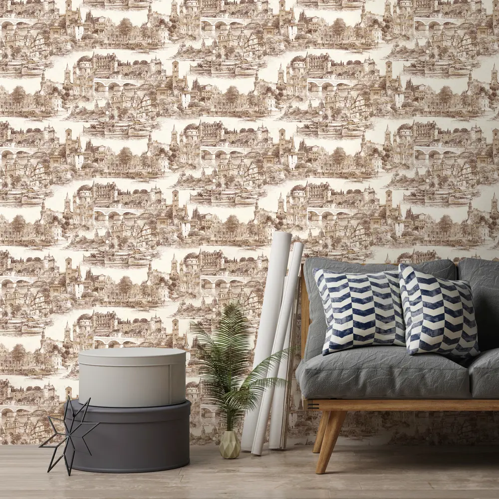 Обои флизелиновые Wall Decor бежевые 1.06 м 75071-28 85330668 STLM-2064786 Амстердам - Вид №2