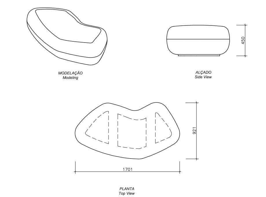 Изогнутая бетонная скамья amop Matadi ARCH-00080117 - Вид №4