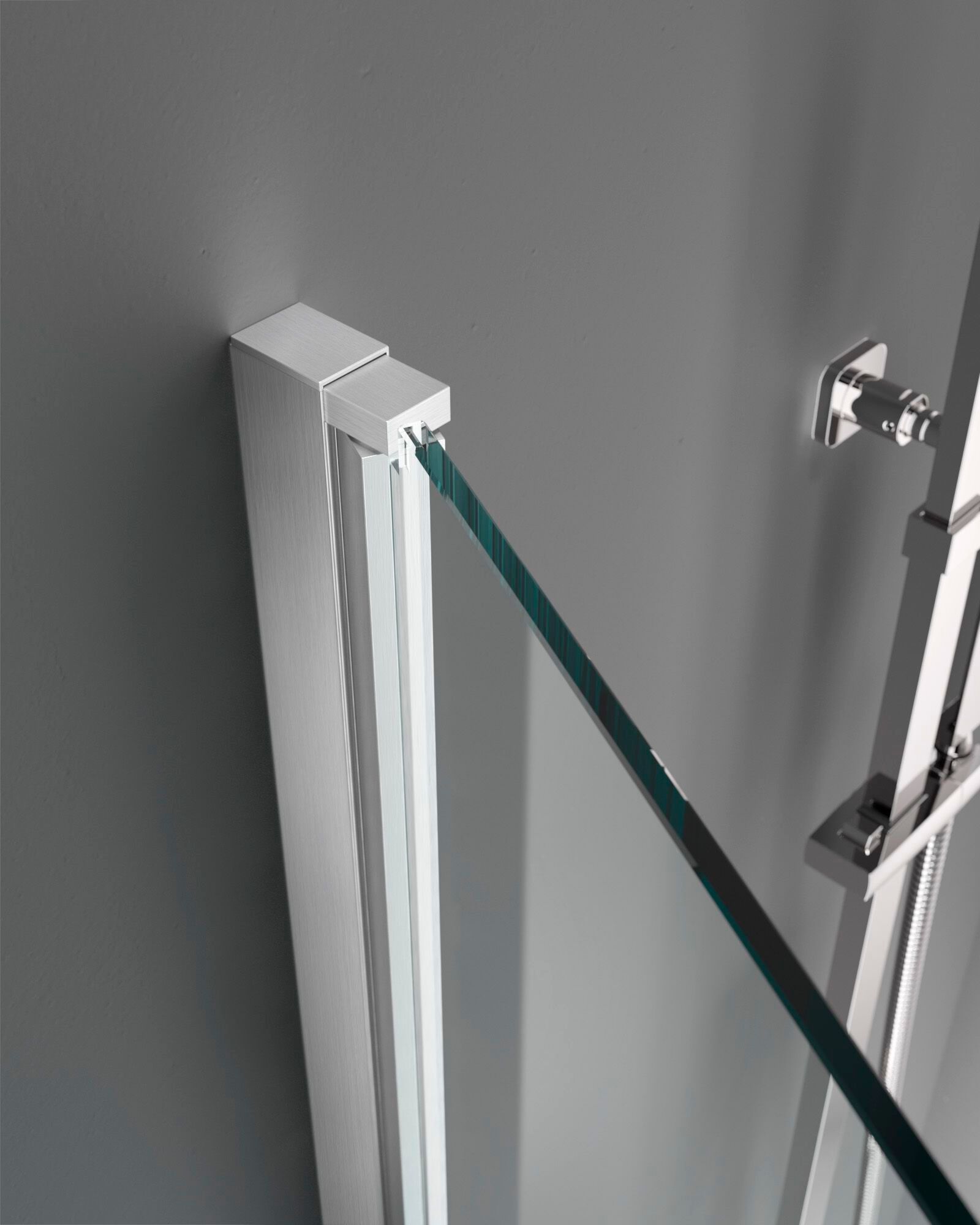 Алюминиевая и стеклянная угловая душевая кабина с распашной дверью TAMANACO SWING ARCH-00114950 - Вид №4