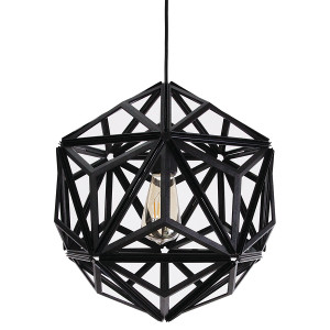 QL10249-BK-BK Светильник потолочный icosa wireframe, черный Qualy