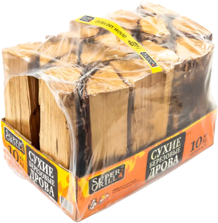 Берёзовые дрова SuperGrill для камина и гриля - сухие, 10 кг 85033950