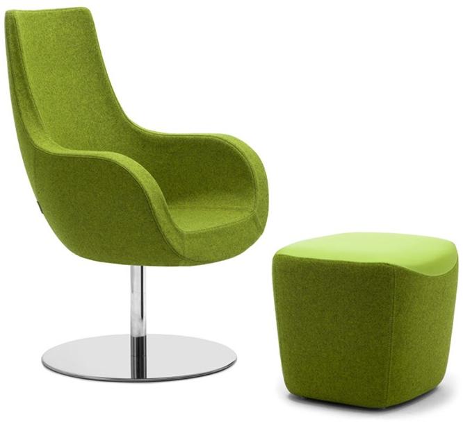 Leyform Вращающееся кресло из шерсти с подлокотниками с высокой спинкой sun-id-1466812 - Вид №3