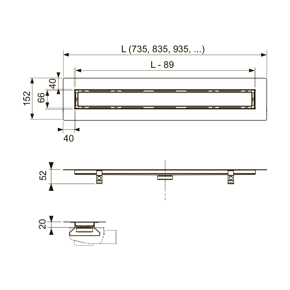 651500 Канал для укладки натурального камня Tece  - Вид №1