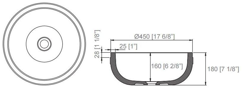 Накладная раковина на столешницу  овальная KRION ARO sun-id-1450740 - Вид №2