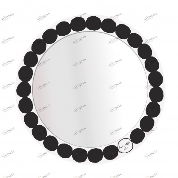 Зеркало круглое с черным принтом диаметр 44 см Sarpi BONESSI НАСТЕННЫЕ 132412 Черный 