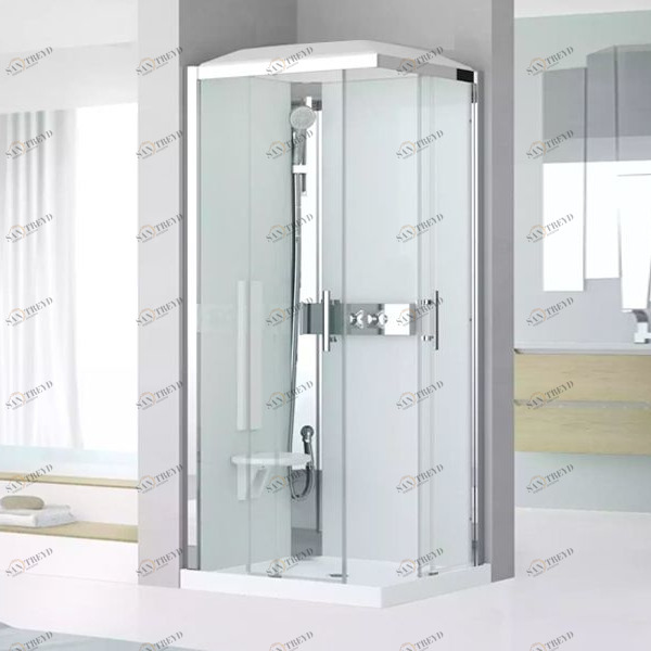 Душевая кабина 90x90 GLAX 3 A90 STANDARD Novellini GLAX 3 с высоким душевым поддоном, серебристым профилем и крышей GL3A99MT1B