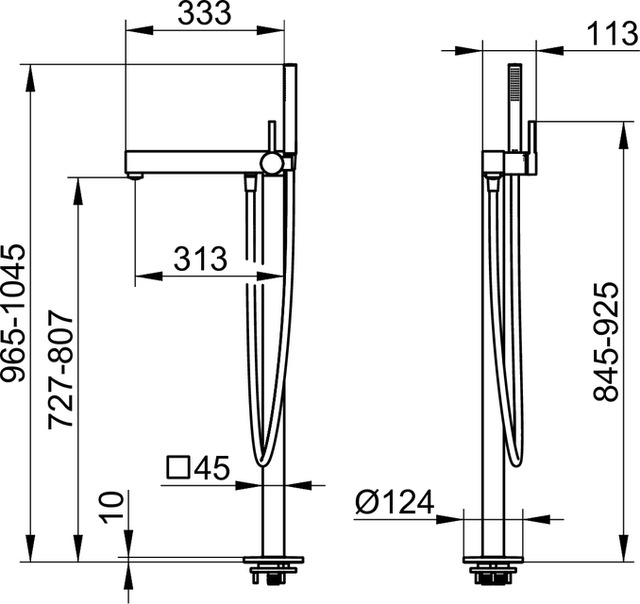 59027010100 Однорычажный смеситель для ванны KEUCO Edition 90 - Вид №2