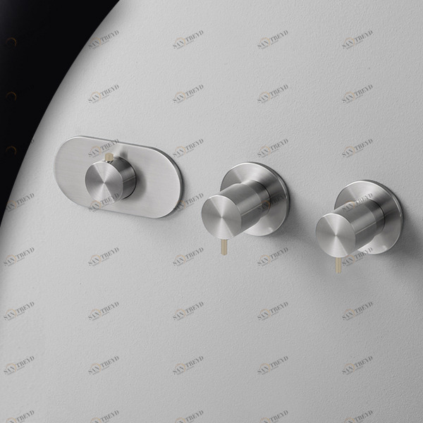 Термостат для душа матовая сталь с бежевой ручкой Toki Radomonte TKI55SCIL28