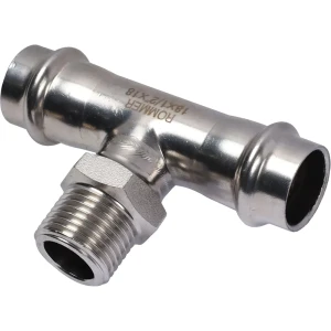 Тройник переходной Rommer 1/2"x18 мм ВПр-НР нержавеющая сталь