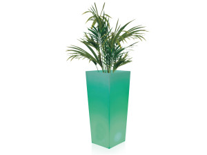 Высокий яркий квадратный садовый горшок из полиэтилена