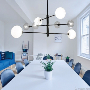 Aromas ATOM C1214/8 black/clear glass люстра подвесная