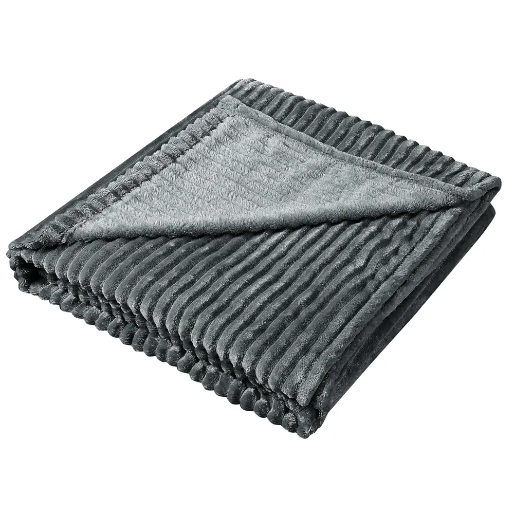 Плед Elanga 150х200 см велсофт цвет графит СТОЛИЦА ТЕКСТИЛЯ STLM-2020136 - Вид №2