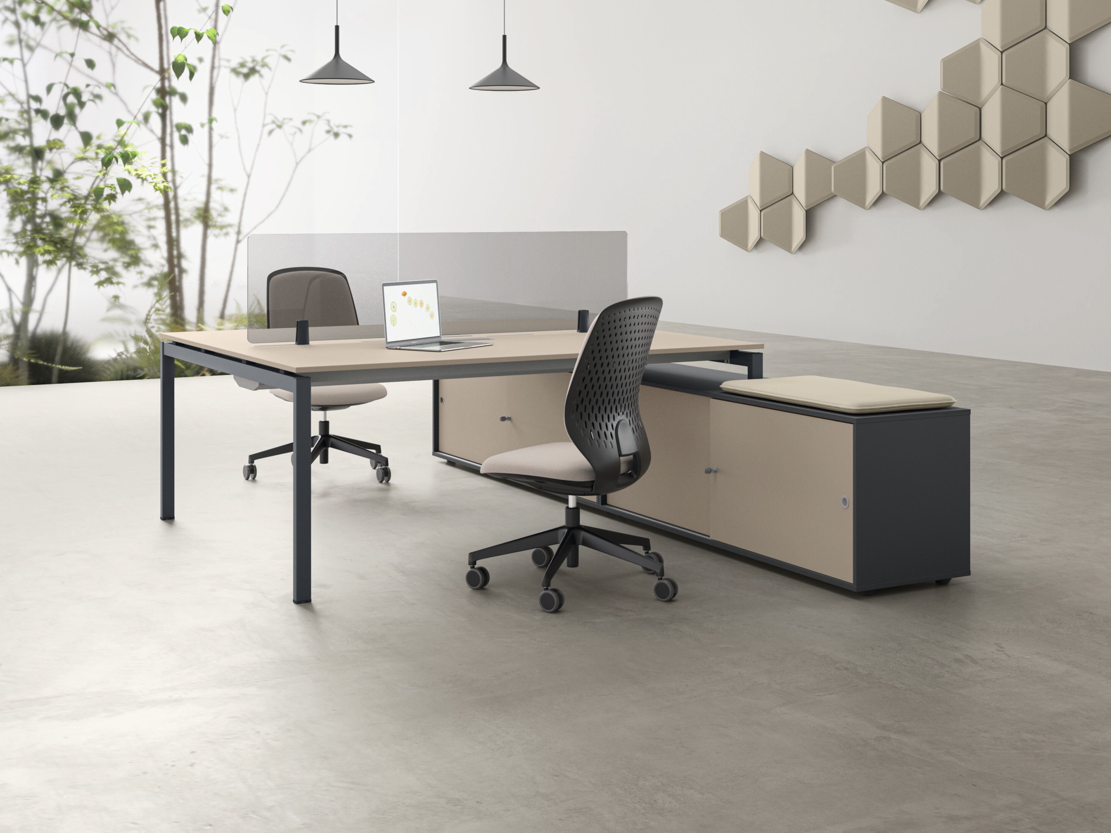 Секционная рабочая станция из меламина и металла DVO DV802 ARCH-00048916 - Вид №1