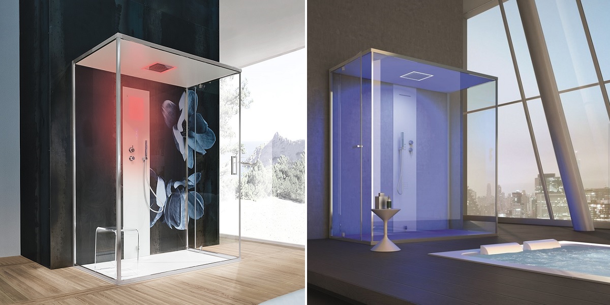 Ограждение для душа и турецкой бани Gemini 6 90х80 см 1GNQ1S0 Gruppo Geromin - Вид №1