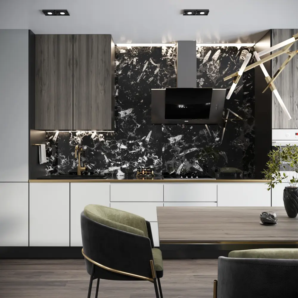 Стеновая панель Fossil Nero 300x0.4x60 см АКП цвет черный 89199556 STLM-2064048 ALUMOART  - Вид №2