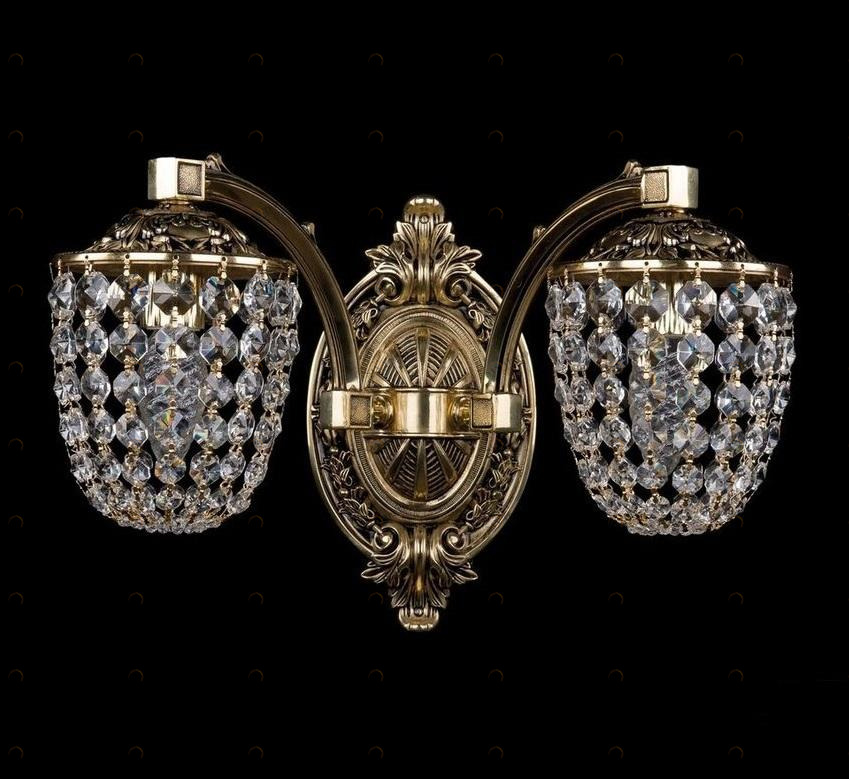 Бра Bohemia Ivele 1772/2/150/GB BOHEMIA IVELE ФОНАРЬ 077325 Прозрачный;серебро 