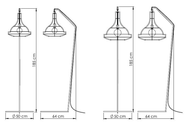 Металлический торшер Studio Beam Slims ARCH-00001720 - Вид №2