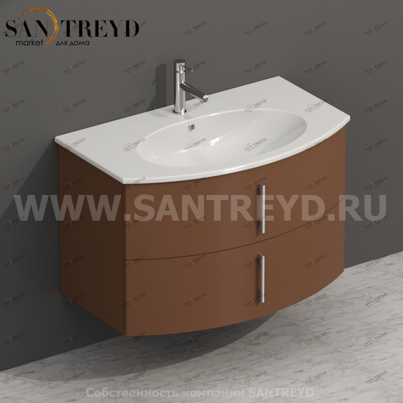 MDMC80Y169 Тумба с двумя ящиками 78 см коричневая Globo 4ALL Италия Ceramica Globo