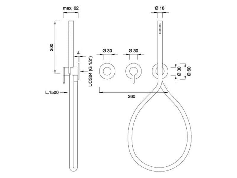 Настенный термостатический смеситель для ванны или душа CEADESIGN INNOVO ARCH-00115486 - Вид №1