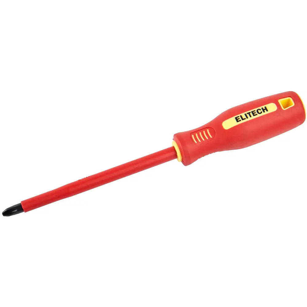 Отвертка крестовая диэлектрическая Elitech PH3x150 мм с магнитным наконечником 89407157 STLM-1564805