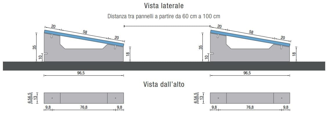 Поддержка фотоэлектрической системы Sun Ballast ZAVORRA 10° ARCH-00048680
