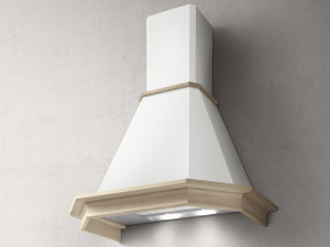 EMERALD WH/A/90 FRASSINO-PRF0157830 Вытяжка / купольная, 90 см, 650 м3, управление: ползунковое , цвет: белый+багет(ясень) под покраску Elica