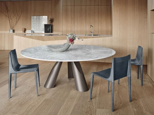 Круглый мраморный стол для гостиной