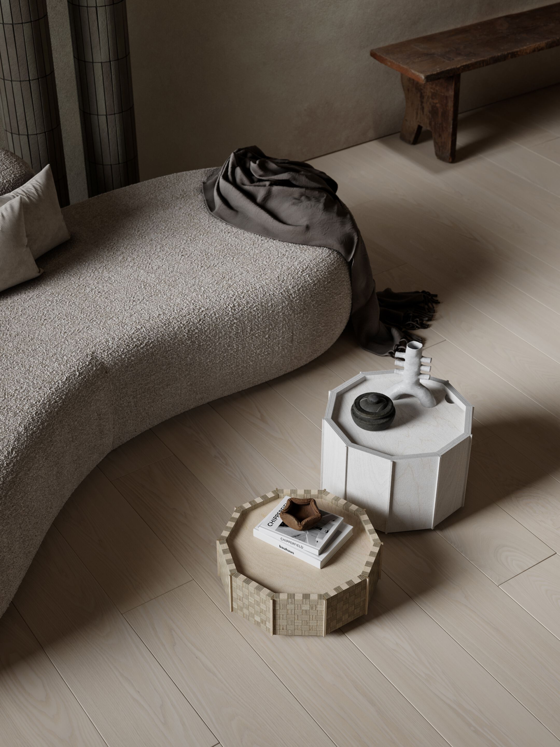 Высокий деревянный журнальный столик с отсеком для хранения VESTA FURNITURE барабаны ARCH-00124967 - Вид №4