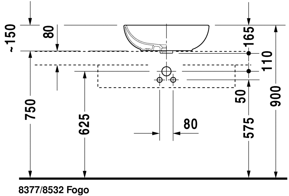 0335500000 Накладная раковина на столешницу  овальная Duravit Bathroom Foster - Вид №6