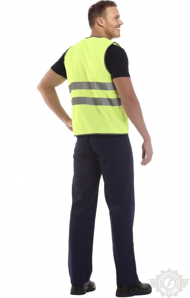 65703 Сигнальный жилет "Спектр" лимонный с СВП  Сигнальная одежда  размер 52-54 (XL) Спецодежда  - Вид №7