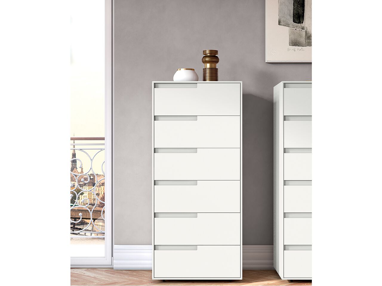 Деревянный комод со встроенными ручками Febal Casa Damien ARCH-00088056