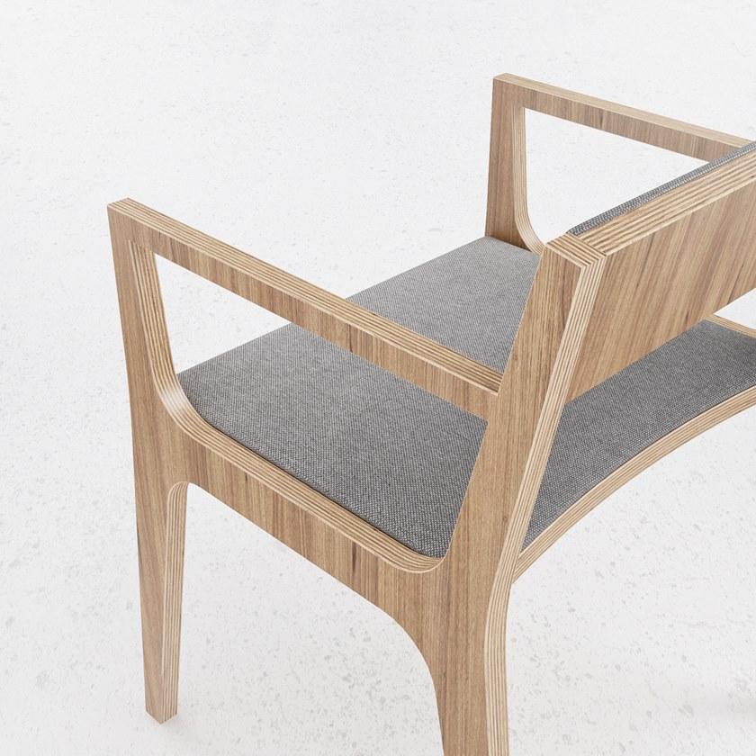 ODESD2 Стул из фанерованной древесины с подлокотниками C sun-id-1460532 - Вид №7