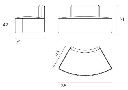 Модульный изогнутый диван из ткани Blasco&Vila Mant ARCH-00005706 - Вид №5