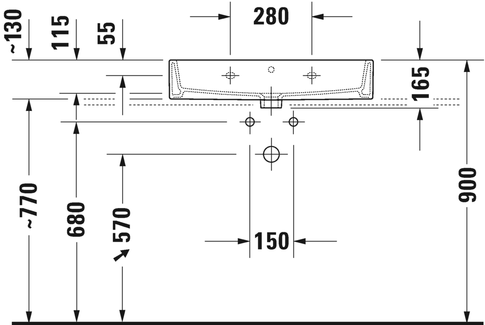 2350700079 Подвесная раковина настенная овальная Duravit Vero Air - Вид №2