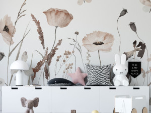 Детские панорамные обои с цветочными мотивами