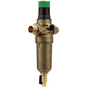 Промывной фильтр для ГВС Посейдон 3/4" НР 100 мкм с редуктором давления латунь 13621