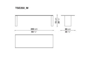 Прямоугольный стол из красного мрамора Levanto