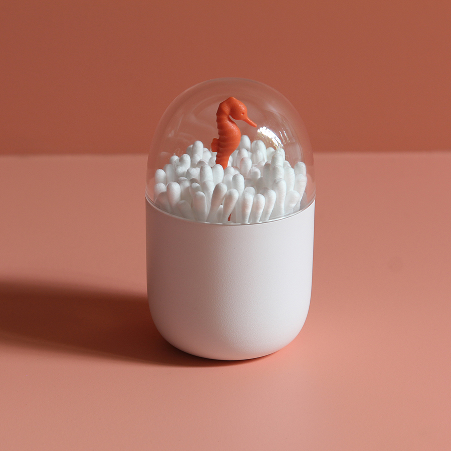 Контейнер для ватных палочек Seahorse белый Qualy QL10314CLWH - Вид №1